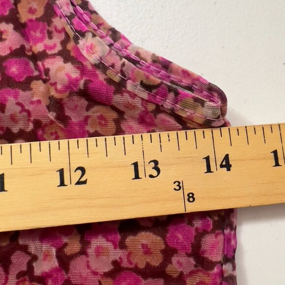 Morgan de Toi Sheer Floral Sleeveless Blouse — Pink & Mauve - Picture 8 of 9